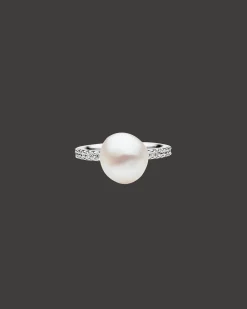 Rings^Paspaley Eternity Pearl Ring | 10mm Keshi Pearl, Diamonds, and White Gold WhiteGold