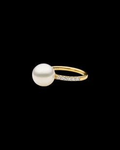 Rings^Paspaley Eternity Pearl Ring | 10mm Round Pearl, Diamonds, and Yellow Gold YellowGold
