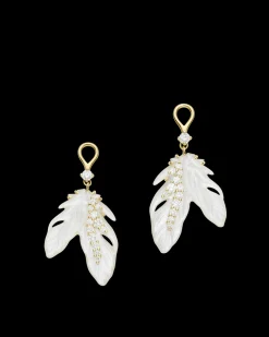 Chains, Charms & Accessories | Earrings & Studs^Paspaley Feather Mother Of Pearl Earring Enhancers | Mother Of Pearl, Diamonds, and Yellow Gold YellowGold