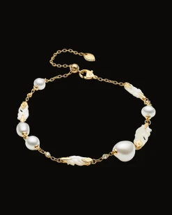 Bracelets^Paspaley Feather Pearl Bracelet | Keshi Pearls, Diamonds, and Yellow Gold YellowGold