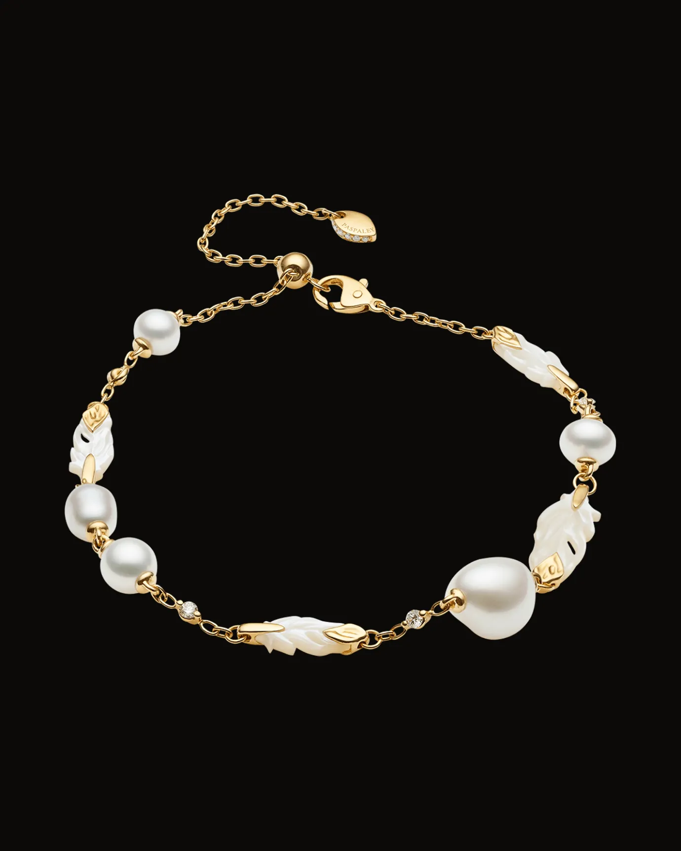 Bracelets^Paspaley Feather Pearl Bracelet | Keshi Pearls, Diamonds, and Yellow Gold YellowGold