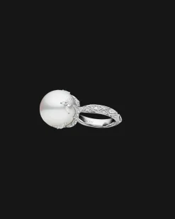 Rings^Paspaley Full Moon Pearl Ring | 16mm Round Pearl, Diamonds, and White Gold WhiteGold