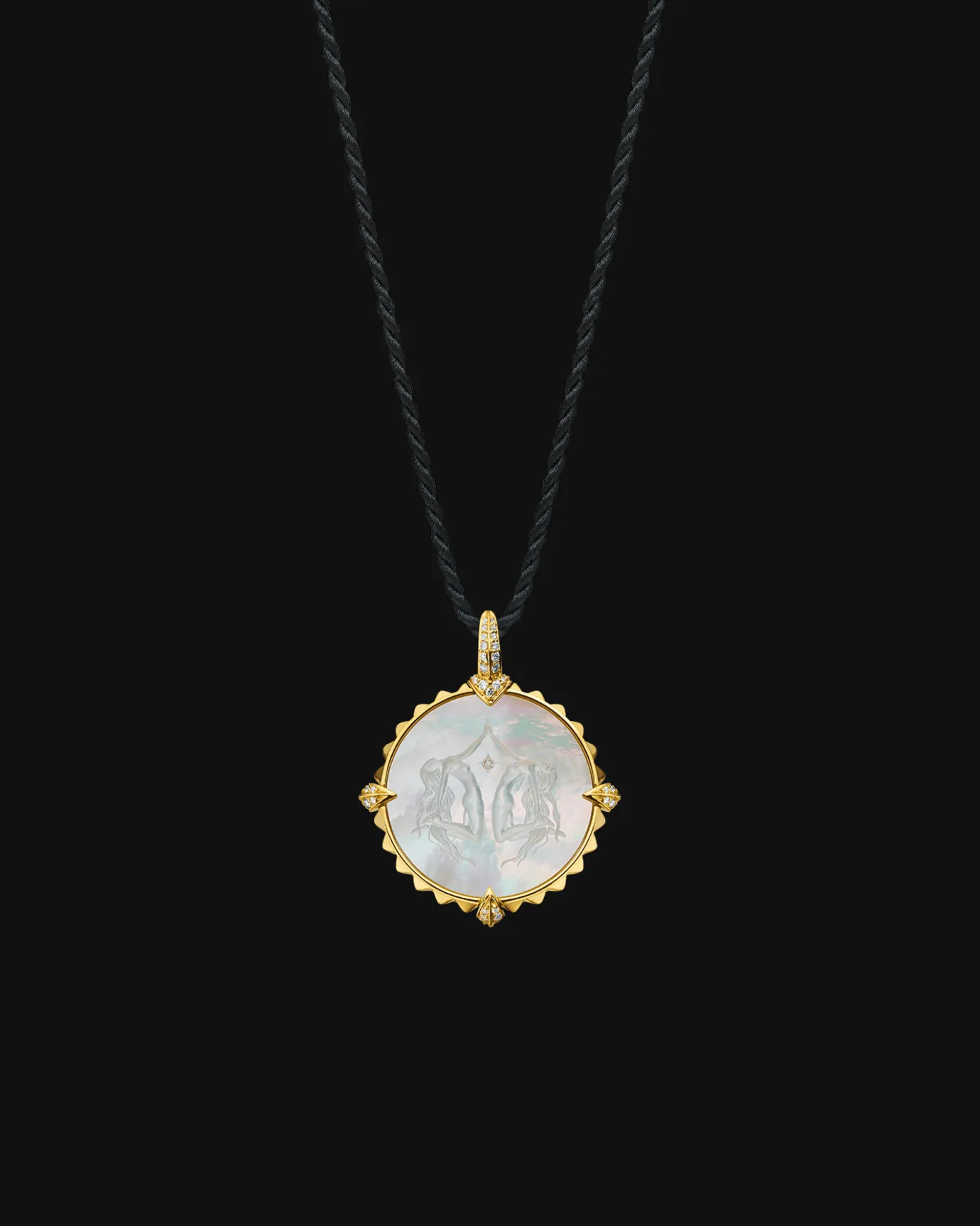 Chains, Charms & Accessories^Paspaley Gemini Coin Charm | Mother of Pearl, Diamonds, and Yellow Gold YellowGold