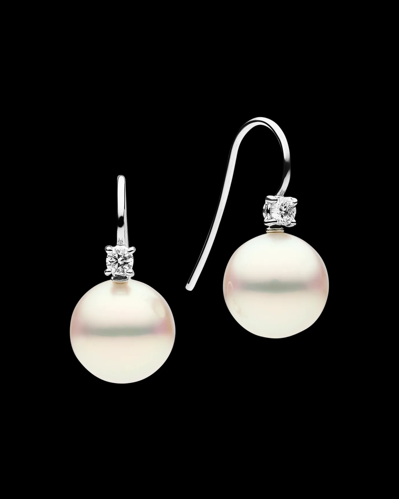 Earrings & Studs^Paspaley Grace Pearl Earrings | 11mm Round Pearls, Diamonds, and White Gold WhiteGold