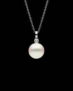 Necklaces & Pendants^Paspaley Grace Pearl Pendant | 14mm Round Pearl, Diamond, and White Gold WhiteGold