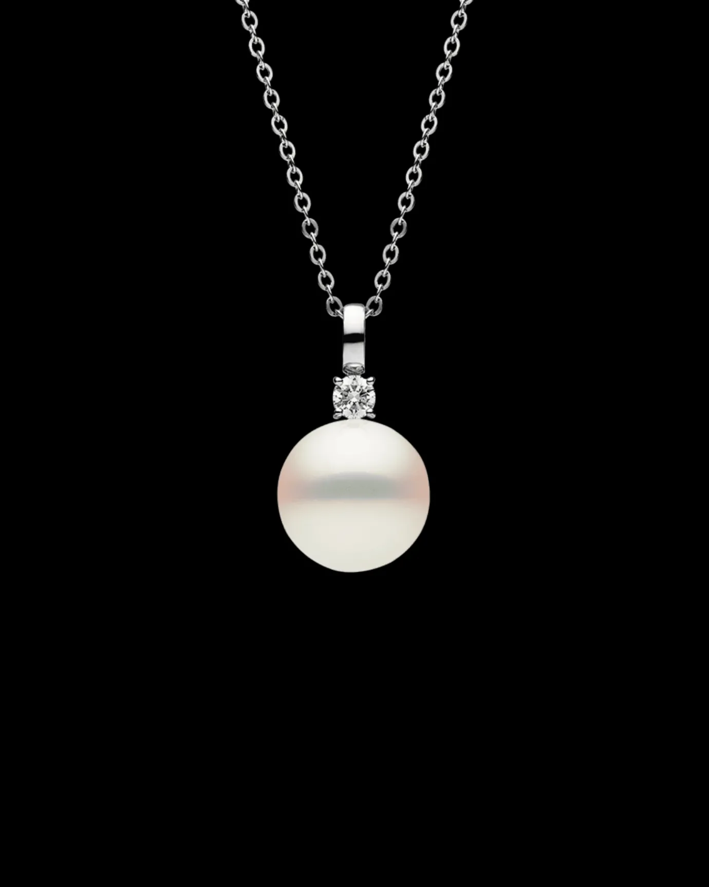 Necklaces & Pendants^Paspaley Grace Pearl Pendant | 14mm Round Pearl, Diamond, and White Gold WhiteGold