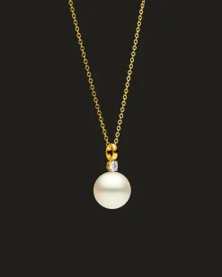 Necklaces & Pendants^Paspaley Grace Pearl Pendant | 14mm Semi-Round Pearl, Diamond, and Yellow Gold YellowGold
