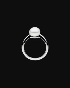 Rings^Paspaley Julia Pearl Ring | 9mm Keshi Pearl, Diamonds, and White Gold WhiteGold