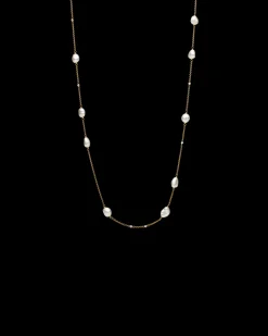 Necklaces & Pendants^Paspaley Keshi Pearl Long Chain Necklace | 5mm Keshi Pearls, Diamonds, and Yellow Gold YellowGold