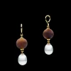 Chains, Charms & Accessories | Earrings & Studs^Paspaley Kimberley Dusk Pearl Earring Enhancers | 7mm Keshi Pearls, Dark Sandalwood, and Yellow Gold YellowGold