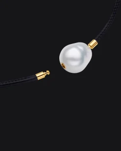 Necklaces & Pendants^Paspaley Leather and Pearl Necklace | 15mm Baroque Pearl, Leather, and Yellow Gold YellowGold