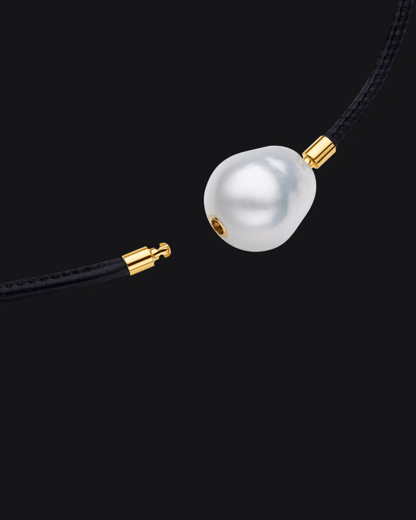Necklaces & Pendants^Paspaley Leather and Pearl Necklace | 15mm Baroque Pearl, Leather, and Yellow Gold YellowGold