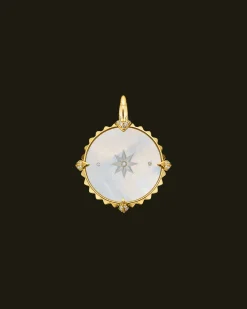 Chains, Charms & Accessories^Paspaley Leo Coin Charm | Mother of Pearl, Diamonds, and Yellow Gold YellowGold