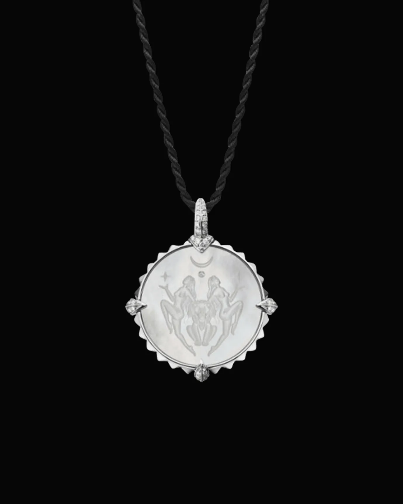Chains, Charms & Accessories^Paspaley Leo Coin Charm | Mother of Pearl, Diamonds, and White Gold WhiteGold
