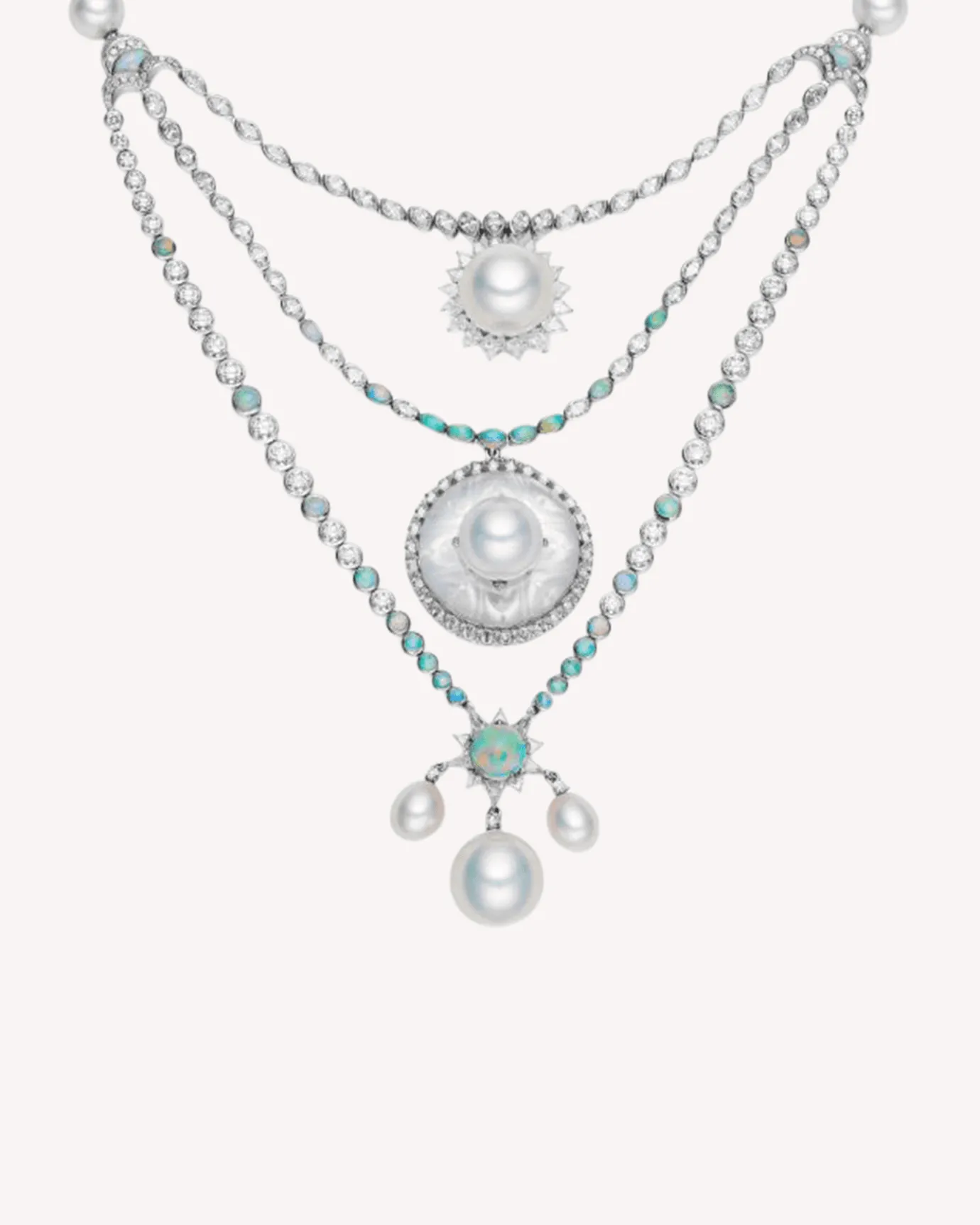 Necklaces & Pendants^Paspaley Lunar Eclipse Pearl Necklace | 9-13mm Pearls, Rock Crystals, and White Gold WhiteGold