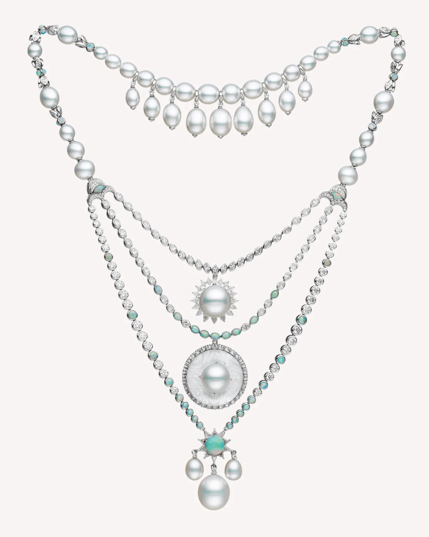 Necklaces & Pendants^Paspaley Lunar Eclipse Pearl Necklace | 9-13mm Pearls, Rock Crystals, and White Gold WhiteGold