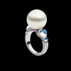 Rings^Paspaley Lunar Tidal Pearl Ring | 15mm Round Pearl, Moonstones, and White Gold WhiteGold