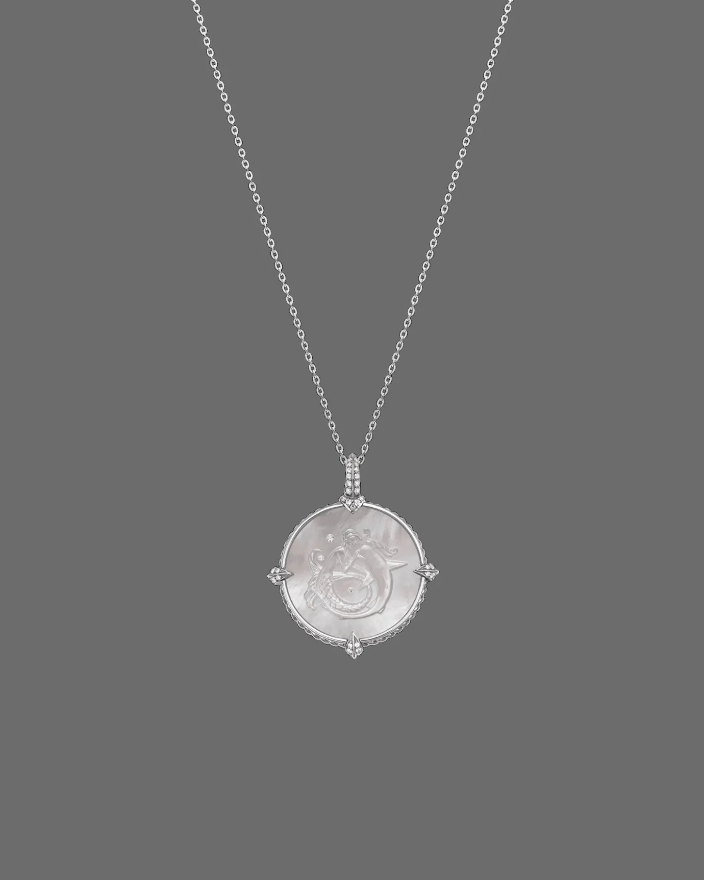 Chains, Charms & Accessories^Paspaley Mermaid Coin Charm | Mother of Pearl, Diamonds, and White Gold WhiteGold