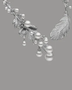 Necklaces & Pendants^Paspaley Night Bird Feather Pearl Collier | 5-16mm Pearls, Diamonds, and White Gold WhiteGold