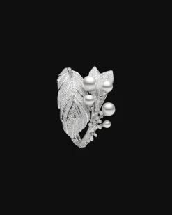 Bracelets^Paspaley Night Bird Single Feather Pearl Cuff | Round Pearls, Diamond, and White Gold WhiteGold
