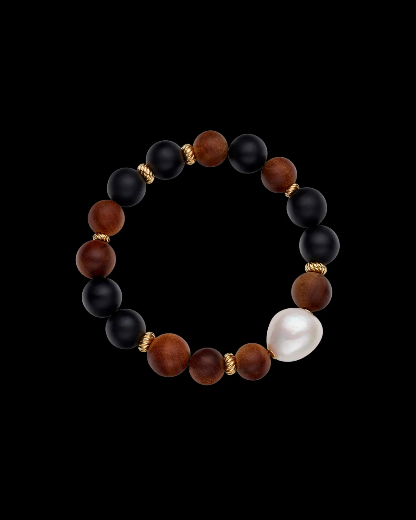 Bracelets^Paspaley Onyx Kimberley Golden Dusk Single Pearl Bracelet | 14mm Baroque Pearl, Sandalwood, and Yellow Gold YellowGold