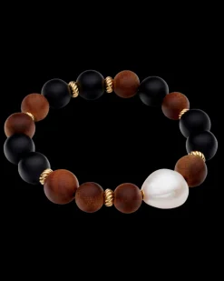 Bracelets^Paspaley Onyx Kimberley Golden Dusk Single Pearl Bracelet | 14mm Baroque Pearl, Sandalwood, and Yellow Gold YellowGold
