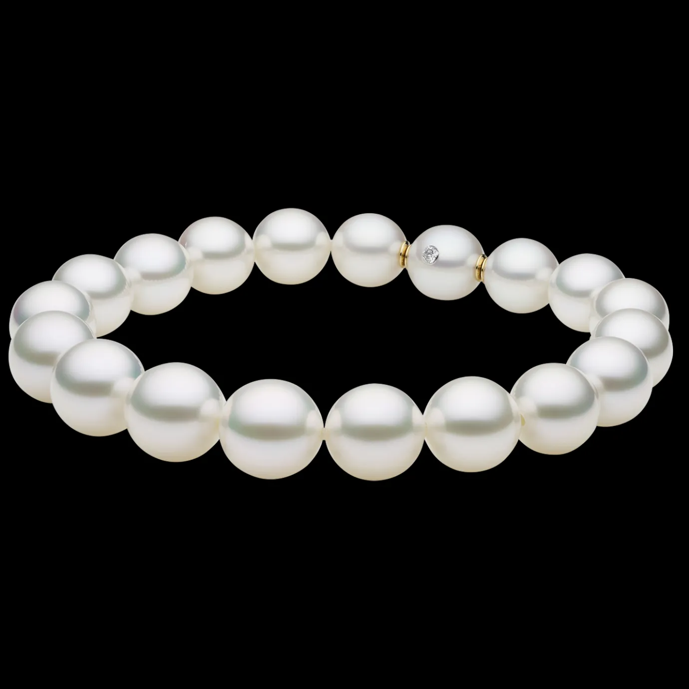 Strand Necklaces & Bracelets | Bracelets^Paspaley Semi-Round Pearl Strand Bracelet | 10-11mm Semi-Round Pearls and Signature Diamond YellowGold