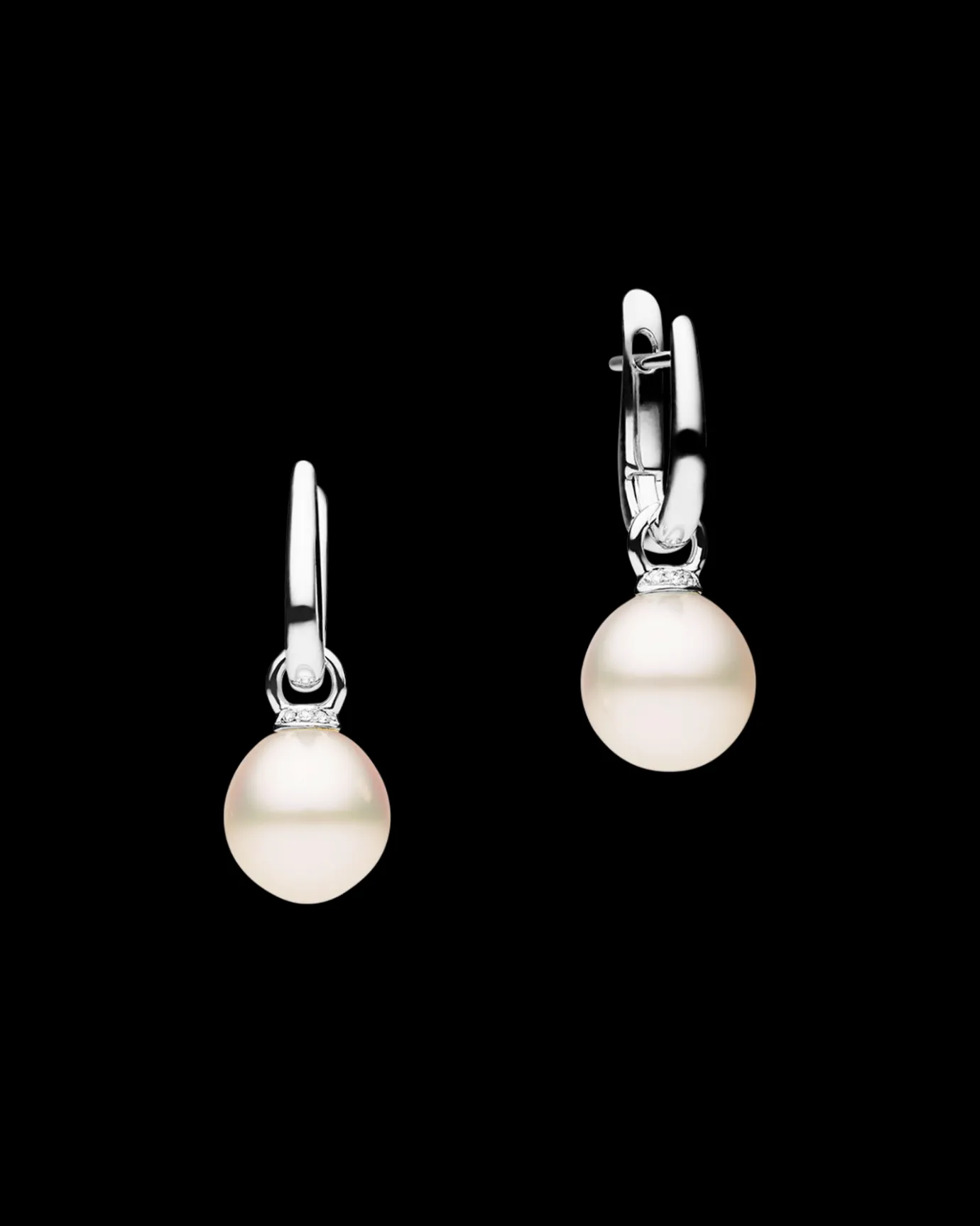 Earrings & Studs^Paspaley Pearls My Way Pearl Earrings | 10mm Oval Pearls, Diamonds, and White Gold WhiteGold