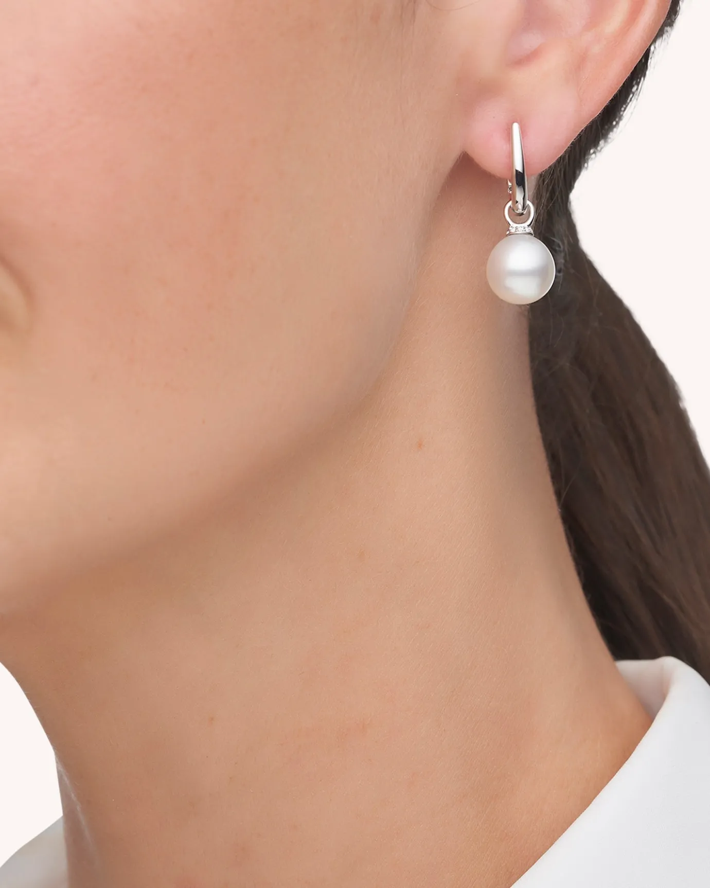 Earrings & Studs^Paspaley Pearls My Way Pearl Earrings | 10mm Oval Pearls, Diamonds, and White Gold WhiteGold
