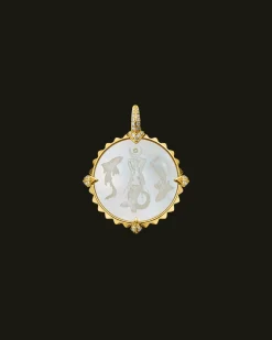 Chains, Charms & Accessories^Paspaley Pisces Coin Charm | Mother of Pearl, Diamonds, and Yellow Gold YellowGold