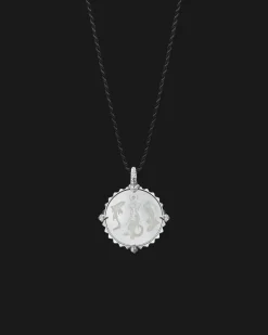 Chains, Charms & Accessories^Paspaley Pisces Coin Charm | Mother of Pearl, Diamonds, and White Gold WhiteGold