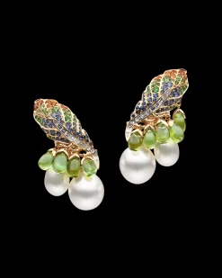 Earrings & Studs^Paspaley Rain Bird Feather Pearl Earrings | 7-10mm Keshi Pearls, Gemstones, and Yellow Gold YellowGold