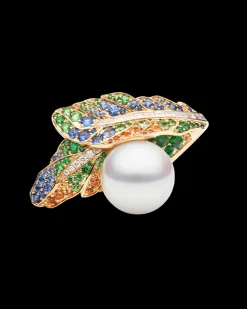Rings^Paspaley Rain Bird Feather Pearl Ring | 15mm Round Pearl, Gemstones, and Yellow Gold YellowGold