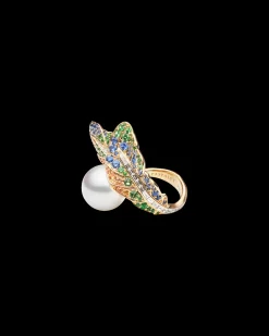 Rings^Paspaley Rain Bird Feather Pearl Ring | 15mm Round Pearl, Gemstones, and Yellow Gold YellowGold