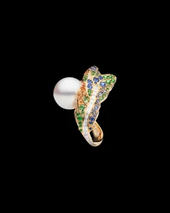 Rings^Paspaley Rain Bird Feather Pearl Ring | 15mm Round Pearl, Gemstones, and Yellow Gold YellowGold