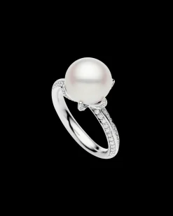 Rings^Paspaley Rockpool Pearl Ring | 11mm Round Pearl, Diamonds, and White Gold WhiteGold
