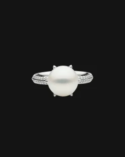 Rings^Paspaley Rockpool Pearl Ring | 11mm Round Pearl, Diamonds, and White Gold WhiteGold