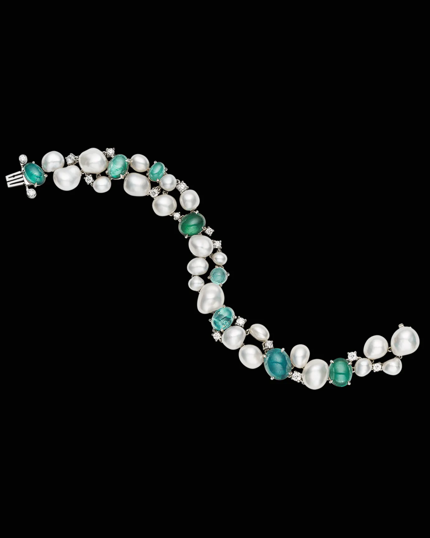 Bracelets^Paspaley Rockpool Pebble Pearl Bracelet | 4-9mm Keshi Pearls, Tourmalines, and Platinum