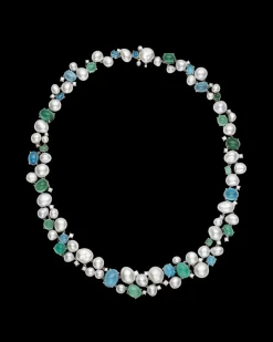 Necklaces & Pendants^Paspaley Rockpool Pebble Pearl Collier | 4-10mm Keshi Pearls, Tourmalines, and Platinum