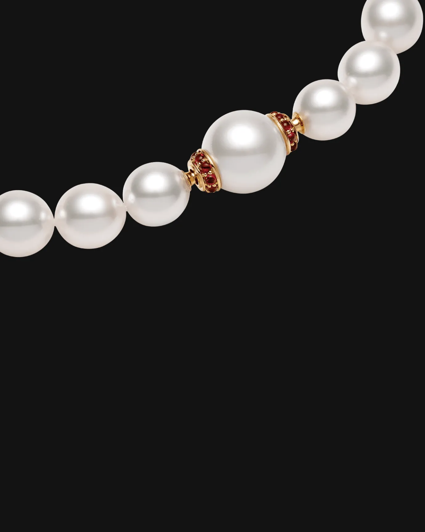 Clasps & Brooches^Paspaley Ruby Rondelle Pearl Clasp | 13mm Round Pearl, Rubies, and Yellow Gold YellowGold