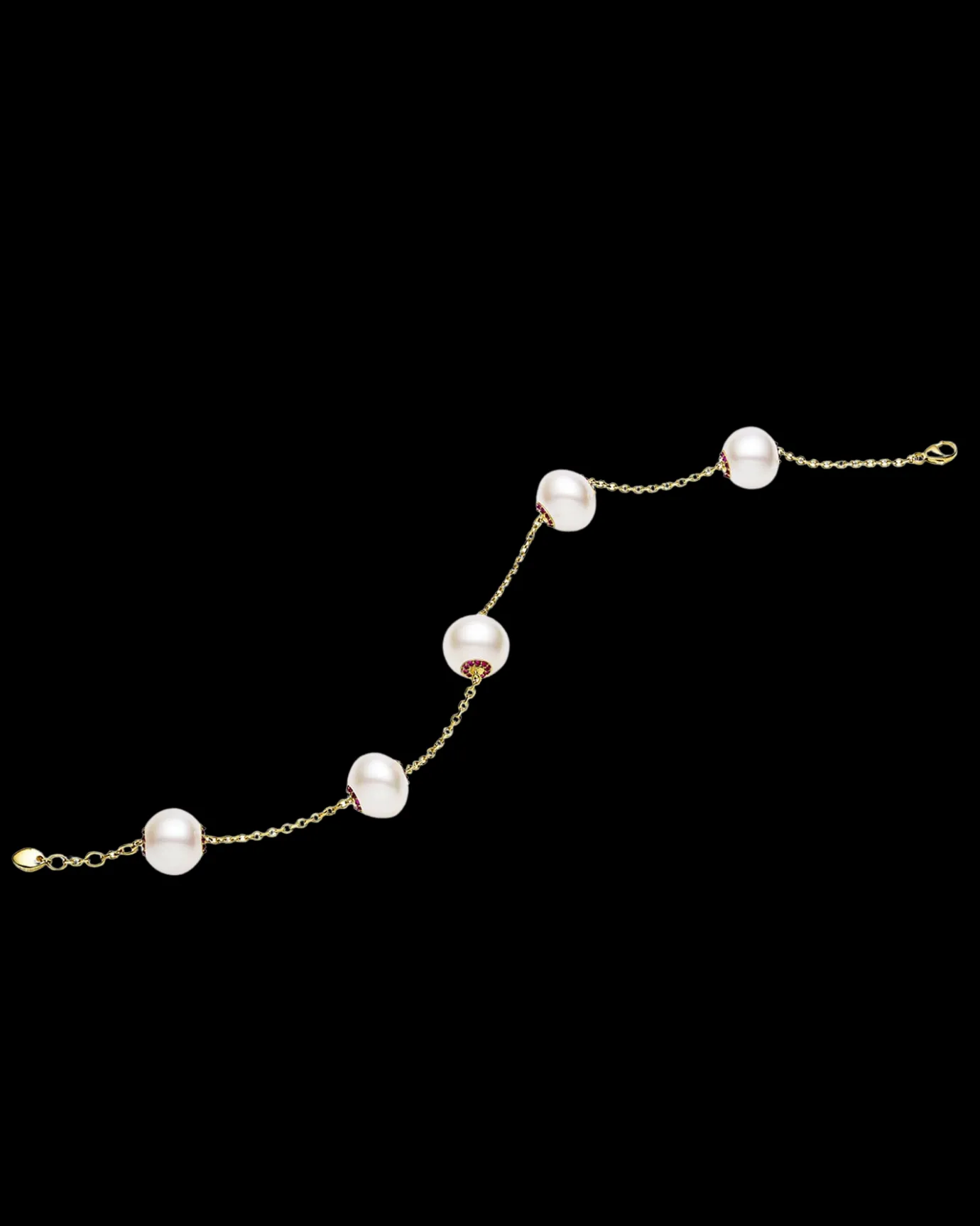 Bracelets^Paspaley Ruby Touchstone Pearl Bracelet | 12mm Button Pearls, Rubies and Yellow Gold YellowGold