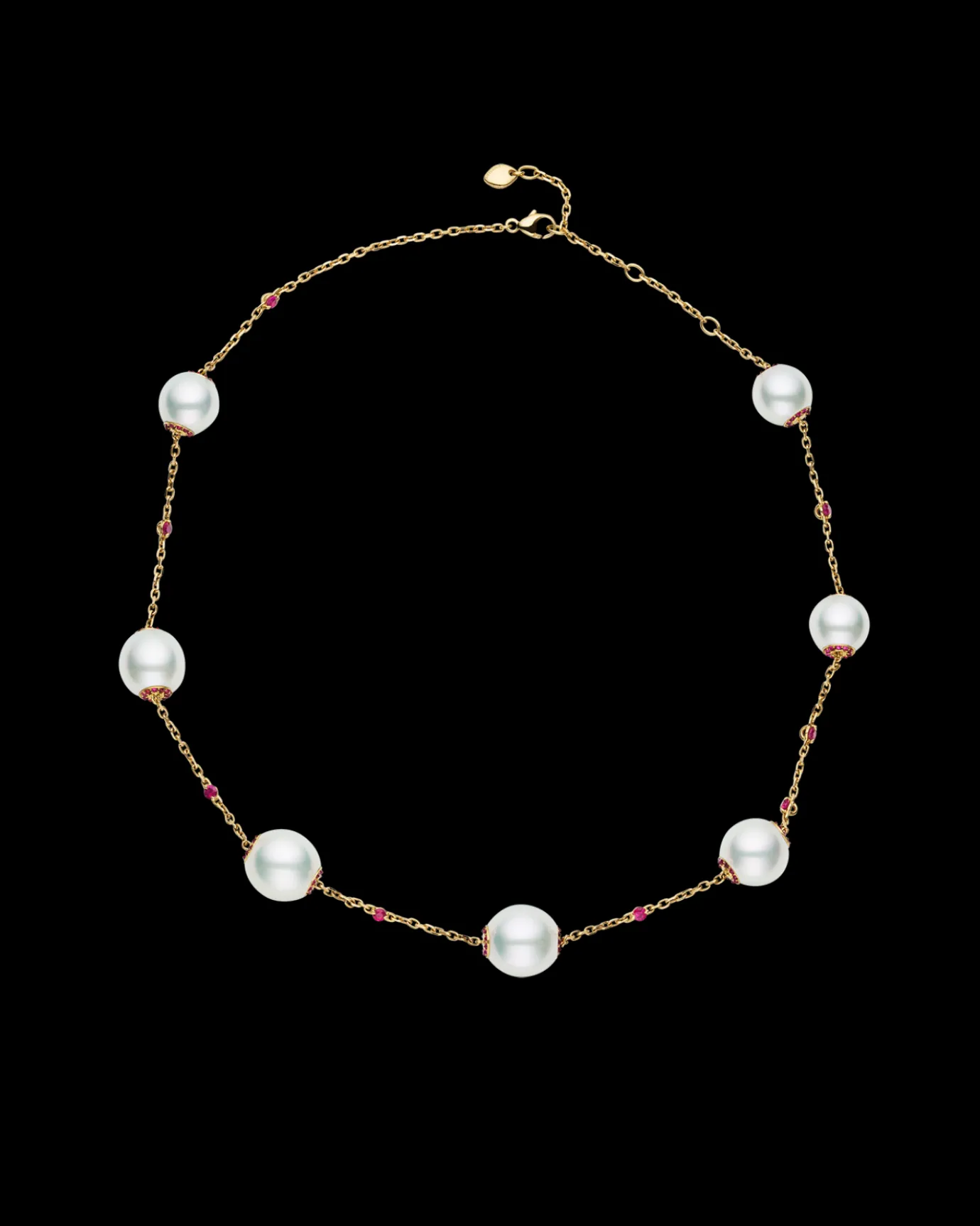 Necklaces & Pendants^Paspaley Ruby Touchstone Pearl Necklace | 10-12mm Oval Pearls, Rubies, and Yellow Gold YellowGold