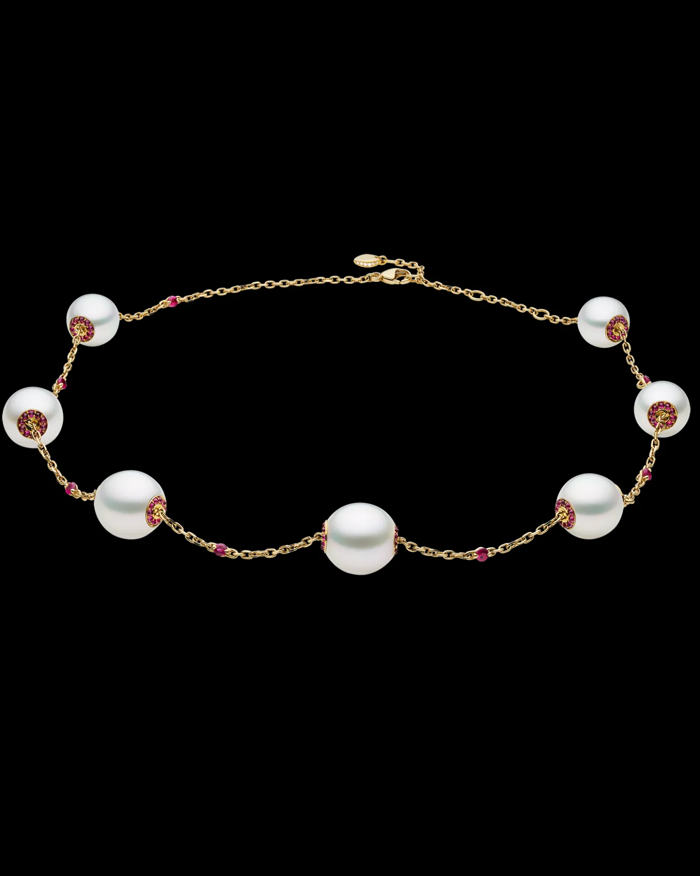 Necklaces & Pendants^Paspaley Ruby Touchstone Pearl Necklace | 10-12mm Oval Pearls, Rubies, and Yellow Gold YellowGold