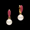 Earrings & Studs^Paspaley Ruby Touchstone Pearls My Way Earrings | 12mm Round Pearls, Rubies and Yellow Gold YellowGold