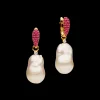 Earrings & Studs^Paspaley Ruby Touchstone Pearls My Way Earrings | 14mm Baroque Pearls, Rubies and Yellow Gold YellowGold