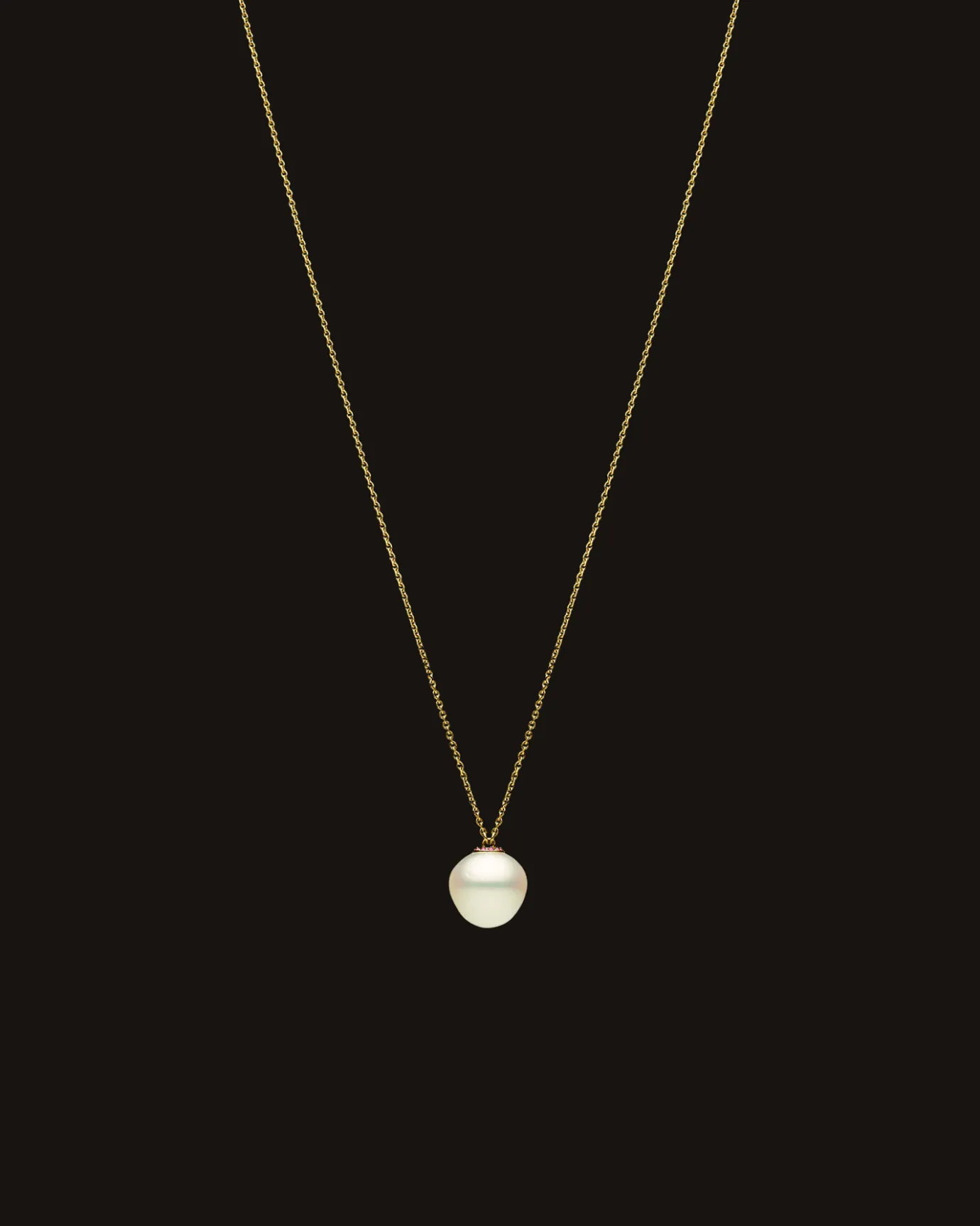 Necklaces & Pendants^Paspaley Ruby Touchstone Single Pearl Necklace | 13mm Triangle Pearl, Rubies, and Yellow Gold YellowGold