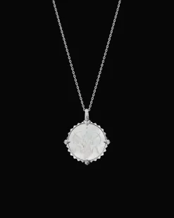 Chains, Charms & Accessories^Paspaley Sagittarius Coin Charm | Mother of Pearl, Diamonds, and White Gold WhiteGold