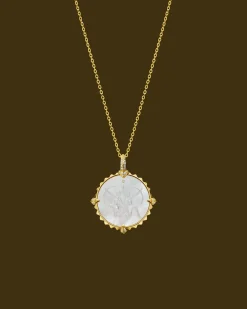 Chains, Charms & Accessories^Paspaley Sagittarius Coin Charm | Mother of Pearl, Diamonds, and Yellow Gold YellowGold