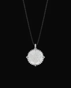 Chains, Charms & Accessories^Paspaley Sagittarius Coin Charm | Mother of Pearl, Diamonds, and White Gold WhiteGold