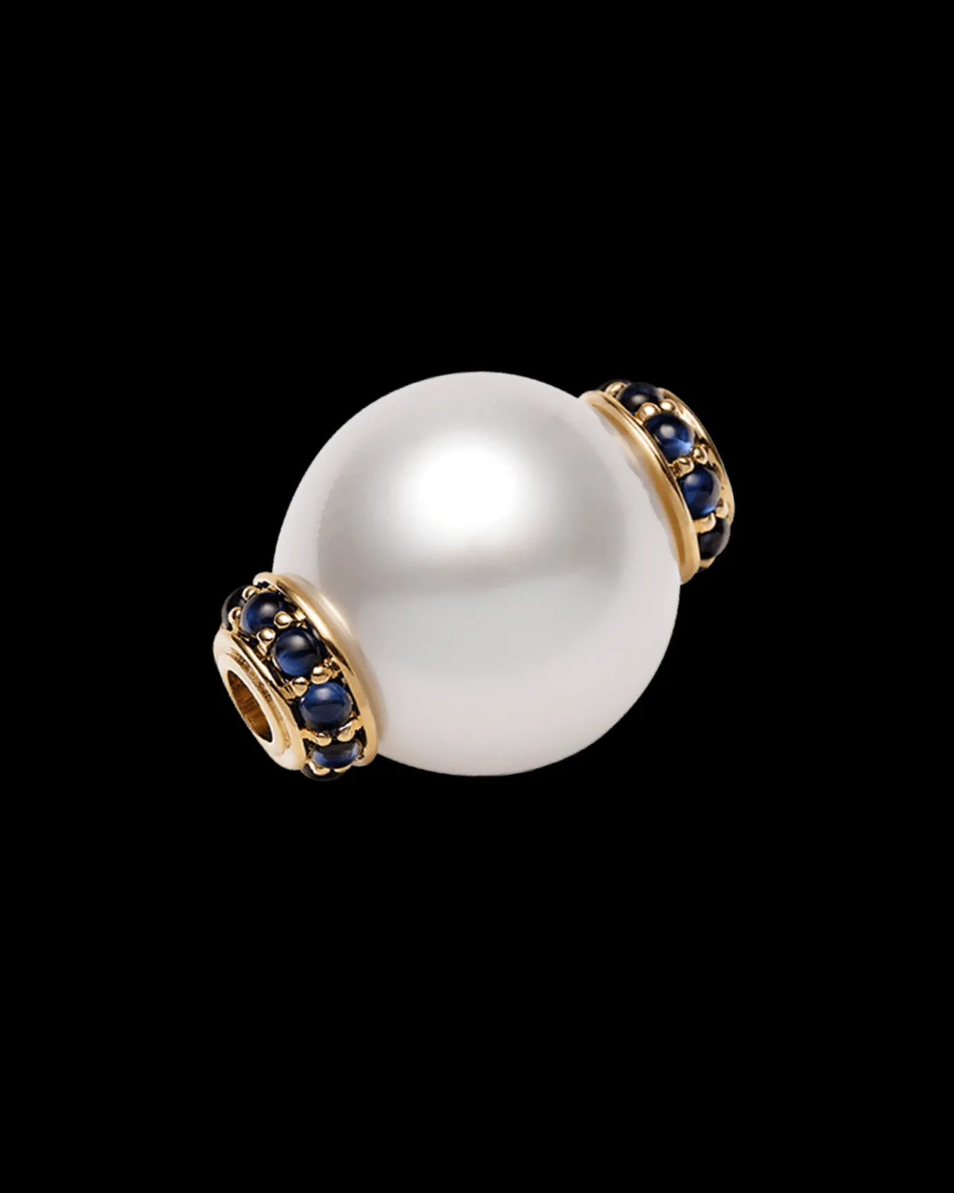 Clasps & Brooches^Paspaley Sapphire Rondelle Pearl Clasp | 13mm Round Pearl, Blue Sapphires, and Yellow Gold YellowGold